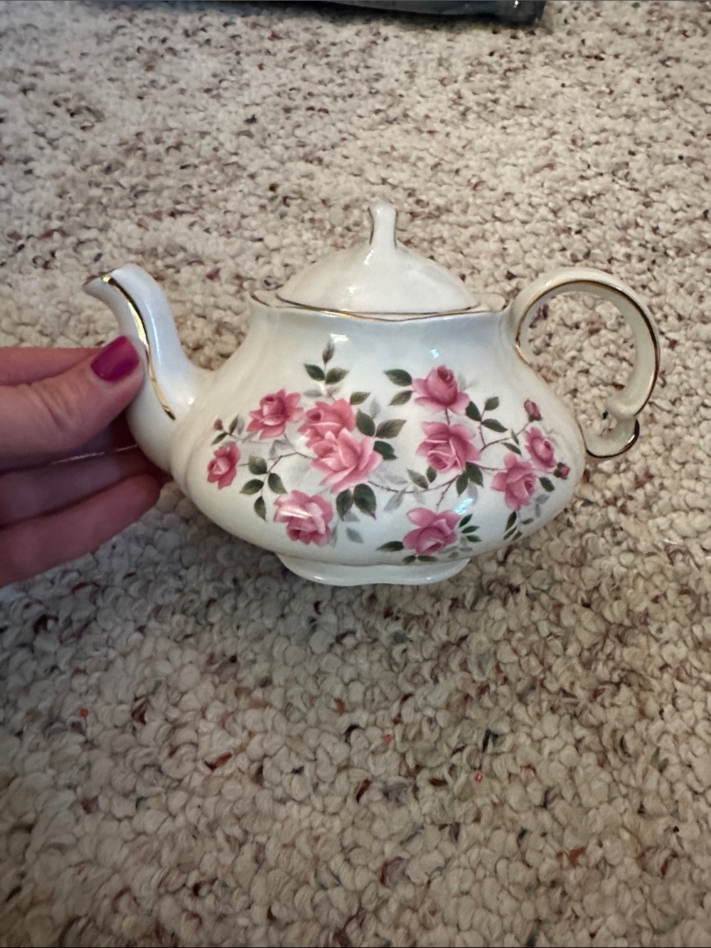 Wood & Sons Ellgreave Pink Roses Ironstone Four Cup Teapot